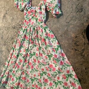 Floral Puff Sleeve Maxi Dress